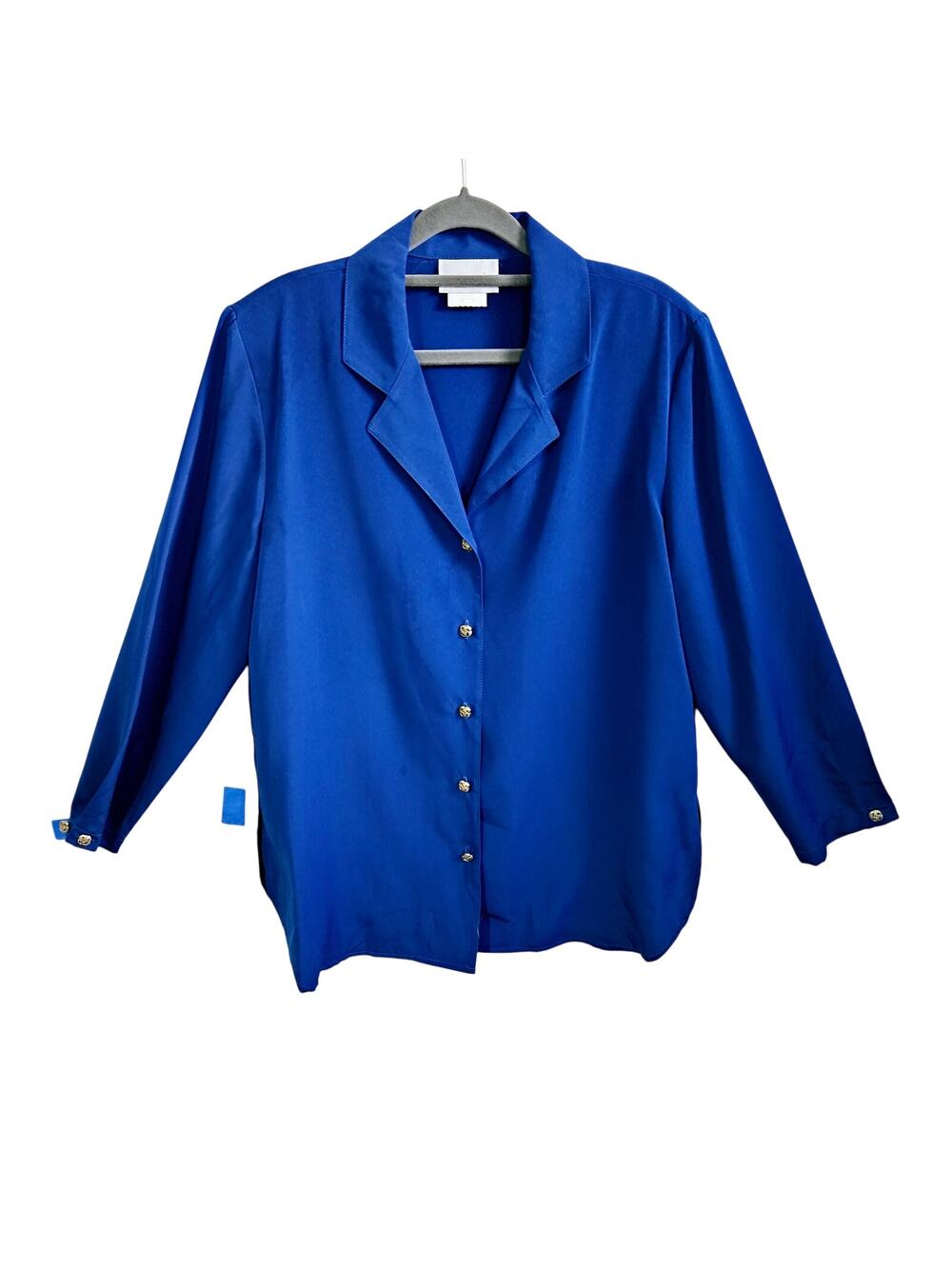 Erin London Women's S Royal Blue Blazer Top Decorative Buttons Elevated Basic